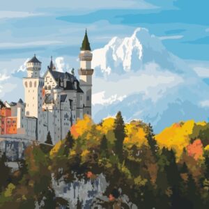 Castillo de Neuschwanstein al óleo