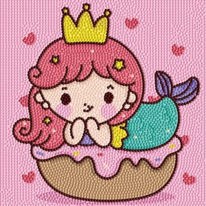 Princesa Sirenita Kids en diamond painting 20x20 cm