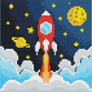 Cohete Rocked Kids en diamond painting 20x20 cm